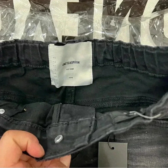 ONE TEASPOON BLACK PUNK 2020 MINI STRETCH HIGH WAIST DENIM SKIRT Size 12-14 NWT - Picture 4 of 6